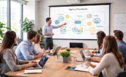 découvrez notre formation dédiée aux équipes, avec présentation des procédures d'agence projetées via vidéoprojecteur epson pour une meilleure compréhension et efficacité.