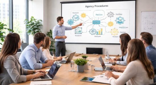 découvrez notre formation dédiée aux équipes, avec présentation des procédures d'agence projetées via vidéoprojecteur epson pour une meilleure compréhension et efficacité.