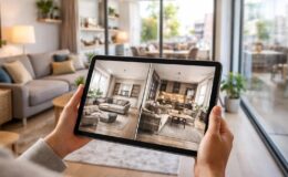 comparez facilement deux appartements en temps réel grâce à une tablette tactile pour une prise de décision rapide et intuitive.