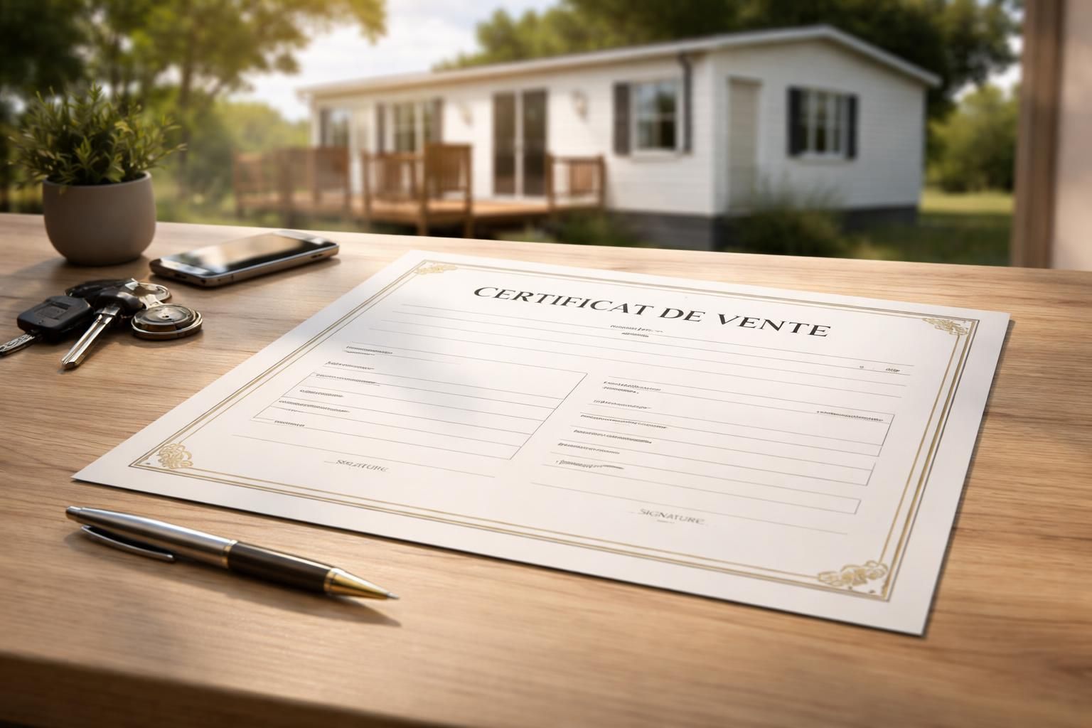téléchargez gratuitement un modèle de certificat de vente pour un mobil-home d'occasion, simple à remplir et conforme aux exigences légales pour sécuriser votre transaction.